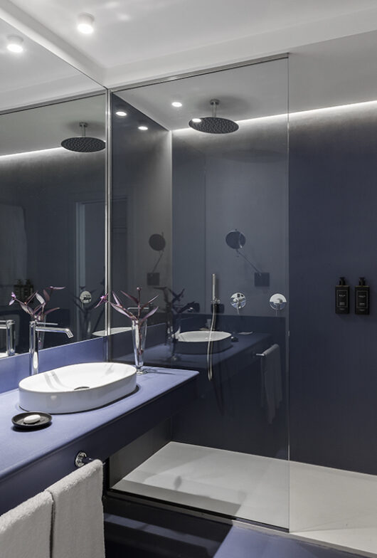 bathroom with walk-in shower classic double or twin room hotel plaza opera